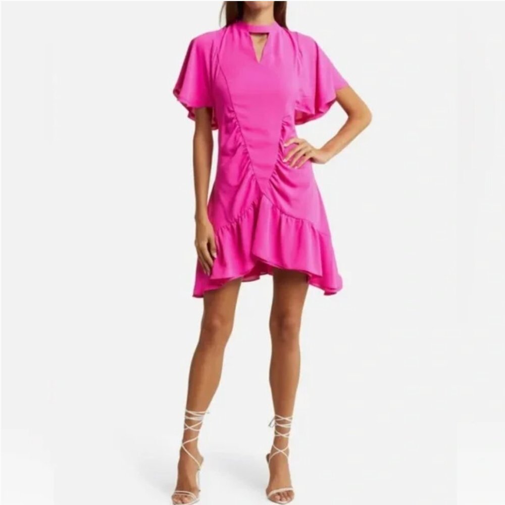 Le Superbe Le Superbe Hot Pink Waikiki Ruched Mini Dress